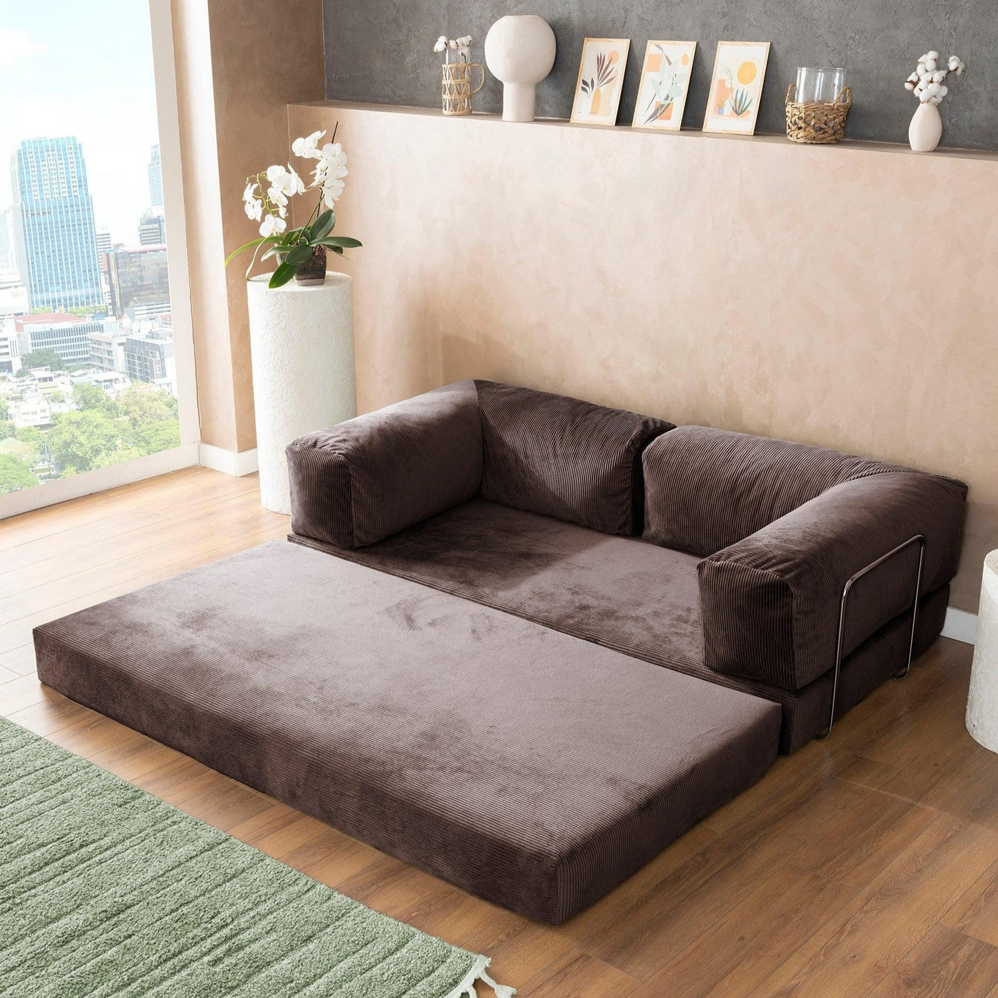 CUDDL Coffee Dark Brown Sofa
